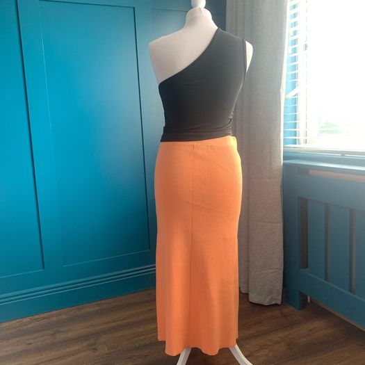 Ruched one shoulder black top. Size S