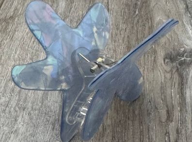 Iridescent Bluey Purple Starfish Claw Clip