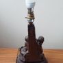 Vintage resin table lamp (kids bathing a dog) bronze finish 31cm height Image 5
