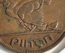 1942 'chickless' Irish Penny - RARE