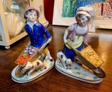Pair of Chelsea porcelain figurines