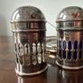 Vintage EPNS Cruet Set with Cobalt Blue Glass Image 7