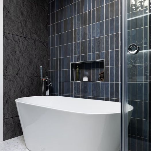 PU Stone Wall Panel Rock Surface Black 120x60cm