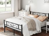 Double bed frame in metal BLACK double bed