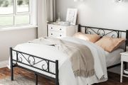 Double bed frame in metal BLACK double bed