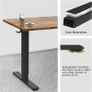 120 x 60cm Electric Standing Desk with USB Charging Port (New Sedentary Reminder), Height Adjustable Standing Desk with Cable Tray, Small Sit Stand Desk for Home Office (Brown) Image 5