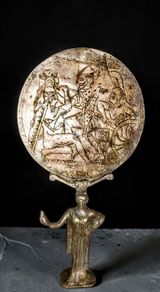 Ultra rare ancient Etrusk bronze mirror