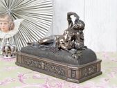 VENUS & CUPID SCULPTURE IN OLD MASTER STYLE ANTIQUE Dreamlike collector's item / based on  original by Veronese & signed