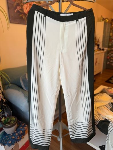 SIR. Garden Stripe 100% Silk Shirt & Trousers Set UK 10/12