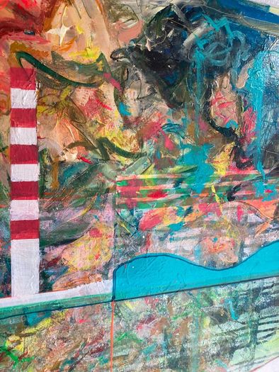 Large Original Art Poolbeg Chimneys Dublin Art Original Painting Irish Art Irish Artist contemporize