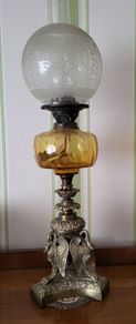 Elegant antique oil lamp