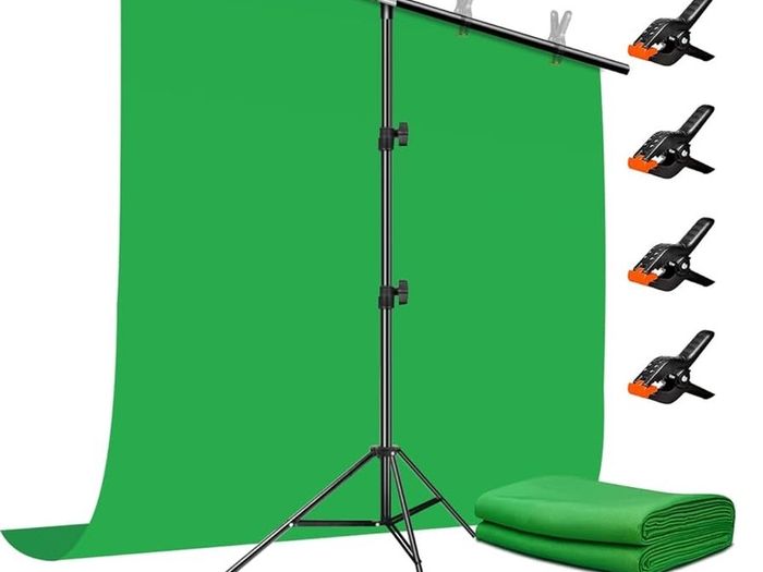 NEW SALE | Green Screen Background with Stand 2x2M/6.5x6.5Ft,1.5 x2M GreenScreen Photography Backdrop Kit for Gaming,Photo Studio,Stream,Chroma Key