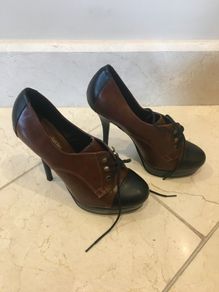 Black Brown Leather Effect New Look Heels size 6 (Brand New)