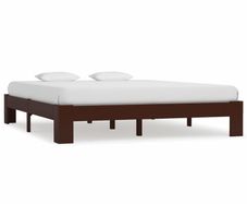Bed Frame Dark Brown Solid Pine Wood 180x200 cm 6FT Super King