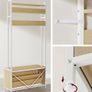 Shoe Rack with Bench Coat Hooks Top Shelf Hall Tree Image 7