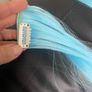 Sky Blue Ombre Clip In Hair Extensions Image 5