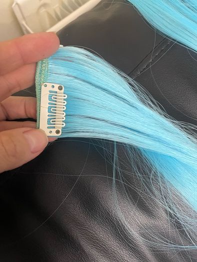 Sky Blue Ombre Clip In Hair Extensions