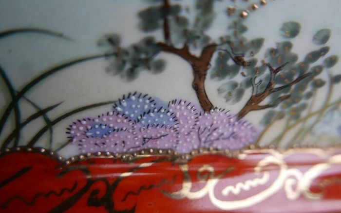 Antique Nippon Japanese Hand Painted Geisha Rectangular Plate 11" x  6,5"