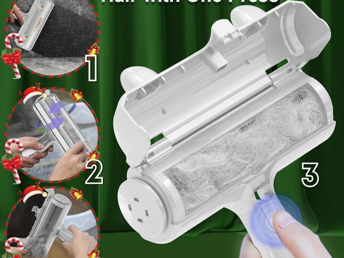 Pet Hair Remover Roller,Reusable Animal Hair Removal Brush for Dogs and Cats,Easy to Clean Pet Fur from Carpet, Furniture, Bedding and Sofa, Upgraded Beige