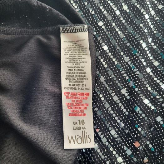 Wallis black sequin dress, Size 16, BNWT