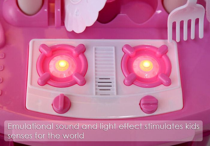 Electronic Children Kids Kitchen Cooking Toy Portable Girls Cooker Play Set Gift