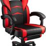 Computer Chair, Gaming Executive With Footrest Red Image 2