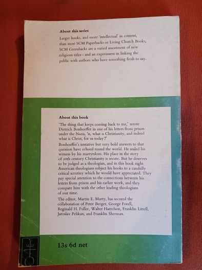 The Place of Bonhoeffer/ Martin E. Marty/1963/ 1st British edition