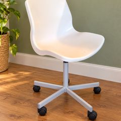 Modern white swivel office chair