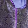 Mens Purple & Gold Printed Silk Brocade  Bundi Waiscoat Image 4