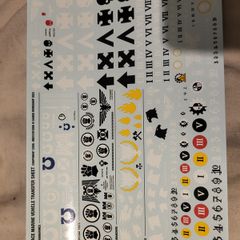 Games Workshop Warhammer 40k Space Marines Vehicle transfer sheet