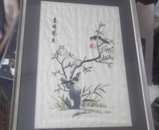 a antique chinese silk picture