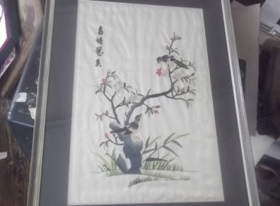 a antique chinese silk picture