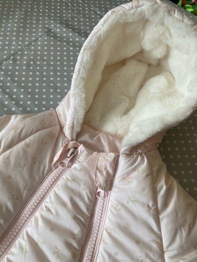 pink floral quilted snowsuit
