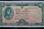 1976 Lady Lavery 1 pound banknote