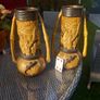 Pair of antique Bretby vases, repair to one arm, D18 Image 2