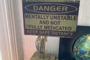 Wooden funny sign