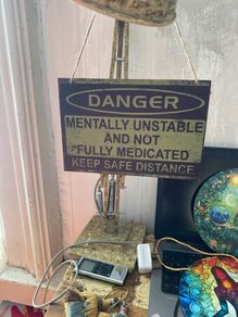 Wooden funny sign