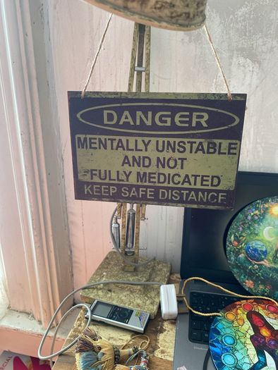 Wooden funny sign