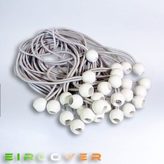 Large white bungee ball ties, 30cm ( 30 pk )
