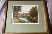 watercolour Canal scene by Edward Tomkus, Edward TOMKUS is an artist born in 1936.