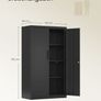 Black Metal Storage Cabinet Lockable With Shelves Image 7