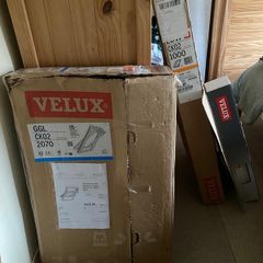Velux centre pivot roof window with flashing kit and blackout blind