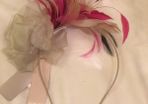 Brand new with tags pink, cream/gold & black feather and flower Jacques Vert Fascinator