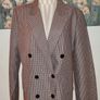 Zara Check Linen Blend Blazer XL Image 8