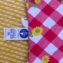 Vintage German 70s sleeping bag 94 cm long 1977 1978 1979 1980 sunflowers red white Image 2