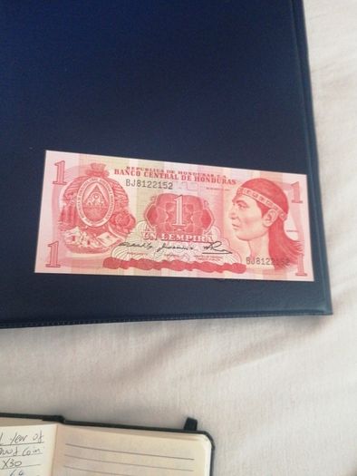 UNC 1980 Honduras 1 Lempira Banknote