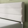 Double Bed Frame with Headboard - 4ft6 (135 x 190 cm) - 11.8'' Height - Upholstered Bed Base - Wooden Slat Support - Easy Assembly - Off White Image 5