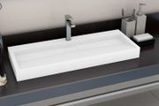 Wash Basin 120x46x11 cm Mineral Cast/Marble Cast White