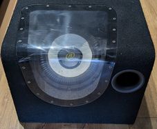 Car Subwoofer + Amp + All Cables - 12V Plug In