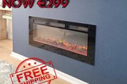 NEW SALE | Wilton 3 in 1 Electric Fireplace, Freestanding, Wall Mounted, Recessed, 9 Colour Flame Effect, Media Wall Compatible